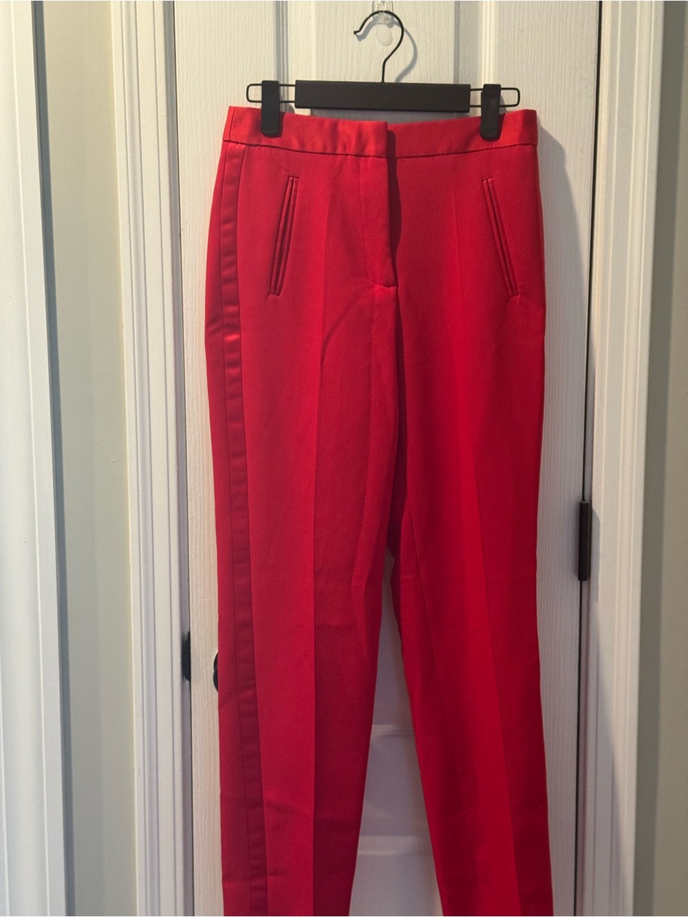 Zara Vibrant Red Straight-Leg Trousers